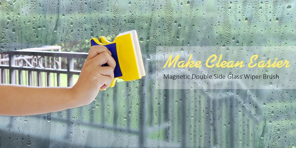 Practical Magnetic Window Cleaner Double Side Glass Wiper Useful Surface Brush
