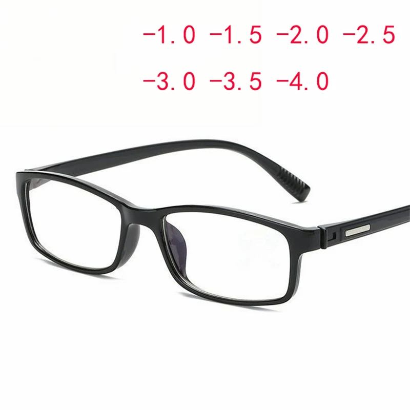 Горячие новые женские мужские очки близорукости короткие очки для коррекции зрения черная оправа-100-150-200-250-300-350-400