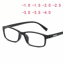 Горячие новые женские мужские очки близорукости короткие очки для коррекции зрения черная оправа-100-150-200-250-300-350-400