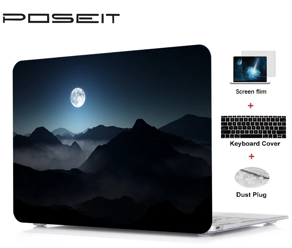 

For Apple Macbook Touch Bar 13 15 Hard Case Cover Laptop Shell+Keyboard Cover+Screen Film+Dust Plugs For Air 11 13 Pro 13 15