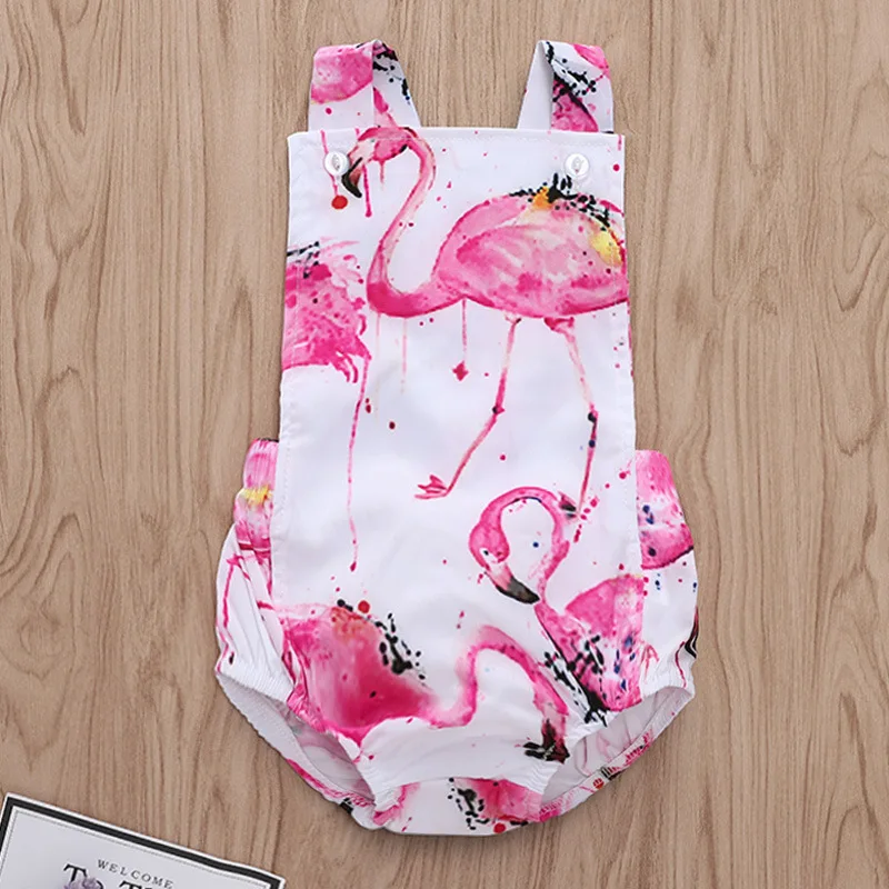 

Pink Flamingo Baby Newborn Onesie Sleeveless Backless Funny Baby Bodysuit Toddler Bodysuit Kids Suit Baby Girl Summer Clothes