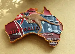 Австралия Карта кенгуру ТУРИСТИЧЕСКИЙ СУВЕНИР 3D каучуковый холодильник магнит ремесло