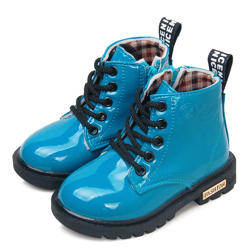 GNORNIL/зимняя детская обувь из искусственной кожи; водонепроницаемые детские Ботинки martin; зимние сапоги; брендовые резиновые сапоги для мальчиков и девочек; модные кроссовки