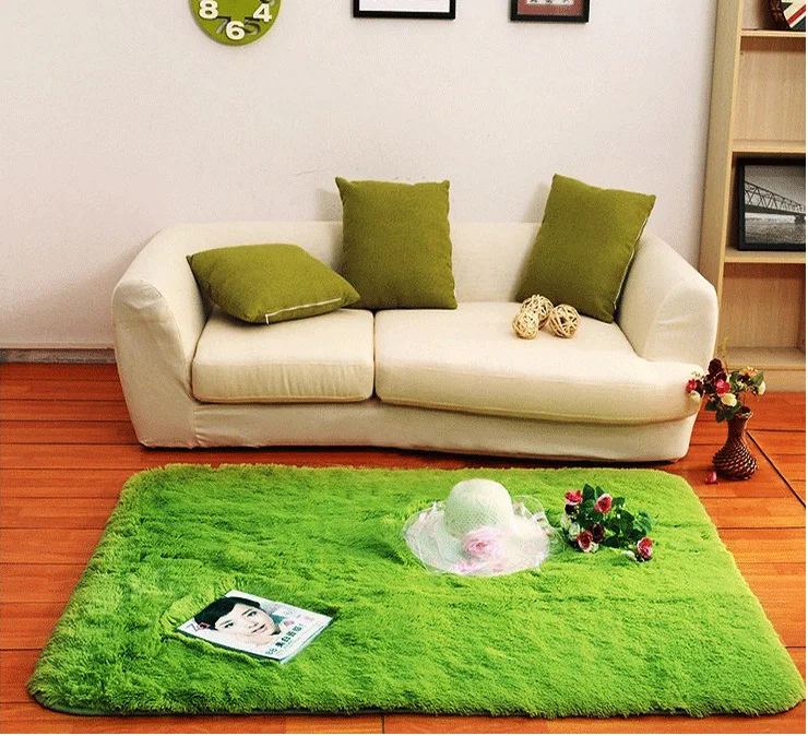 LOUTASI мягкий мохнатый ковер для гостиной, дома, теплые плюшевые напольные коврики, пушистые коврики для детской комнаты, коврик из искусственного меха, коврики для гостиной - Цвет: Green