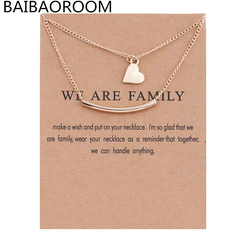 10 шт. позолоченные двухслойные Подвески We Are Family Love|chocker necklace|necklace necklaceshort necklace |