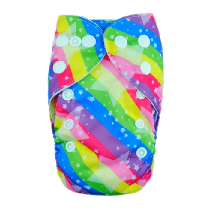 

[Sigzago]Newborn Baby Infant Pocket Cloth Diaper Nappy,1 Diaper +1 Insert, With Snaps Reusable Adjustable,Washable,0-5kg