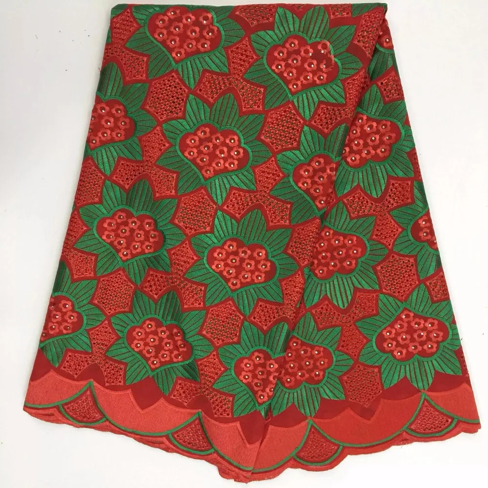 Big African Swiss Voile Lace High Quality Eyelet Cotton Material Latest Fabric With Stones | Дом и сад
