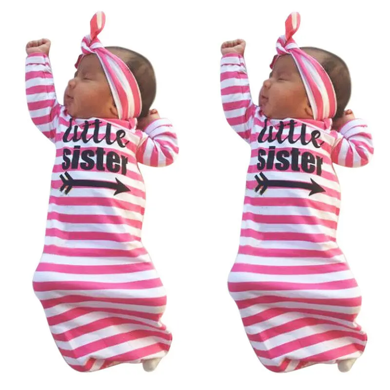 Детское Пеленальное Одеяло для маленькой сестры, полосатая пеленка для новорожденных, модная удобная сумка для сна