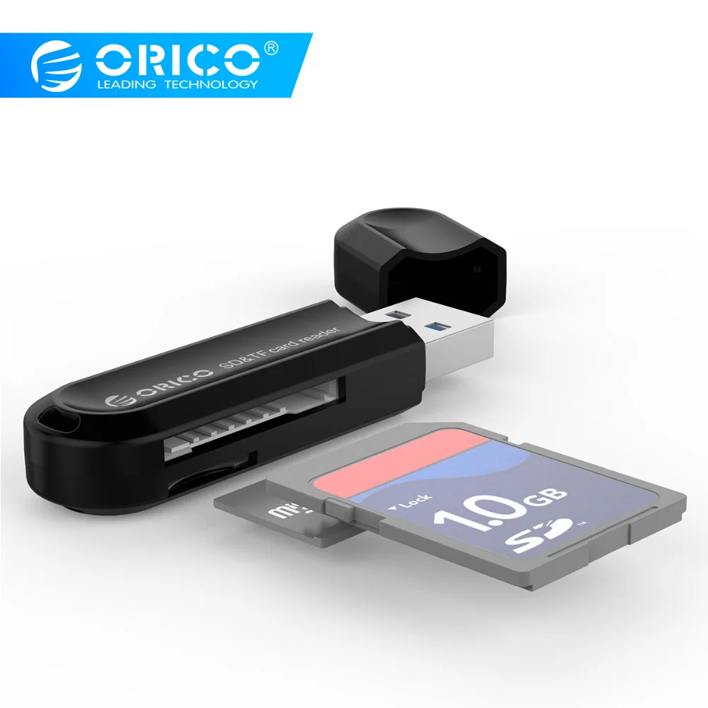 ORICO USB3.0 TF/SD Card Reader Мини USB3.0 двойной Card Reader Поддержка SD/TF с многофункциональный дизайн-черный/белый