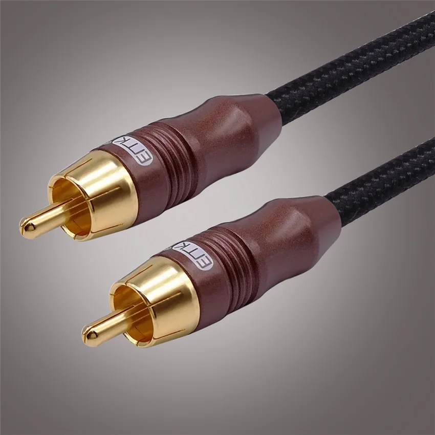 EMK Digital Audio Coaxial Cable OD6.0 8.0 Premium Stereo Audio Rca to Rca Male Coaxial Cable Speaker Hifi Subwoofer Cable AV TV 10 feet