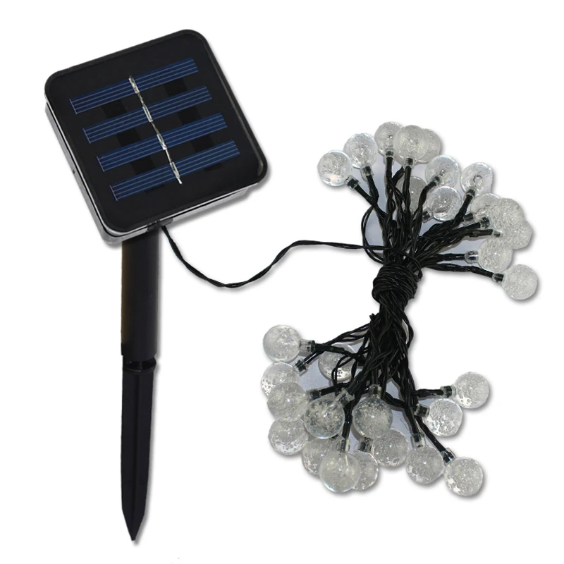 

4.8M 20 LED luminaria colorful Crystal Ball Solar Powered christmas new year Navidad led solar lights outdoor garden decoration