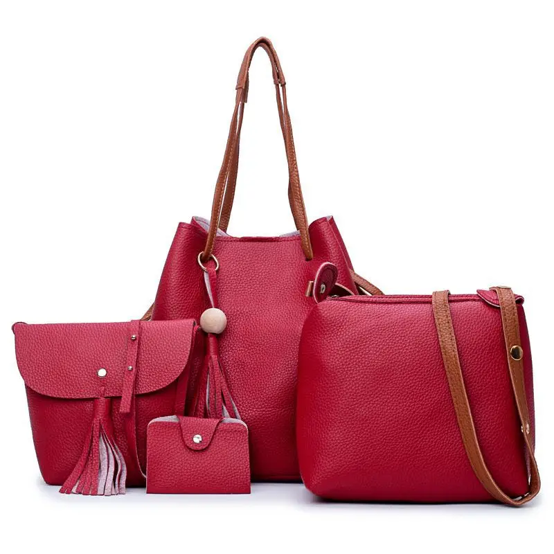 

OLN Brand 4pcs Shoulder bag Suit Female PU leather Messenger bag Portable Coin Purse Ladies Clutch Bag Fashion Messenger bag