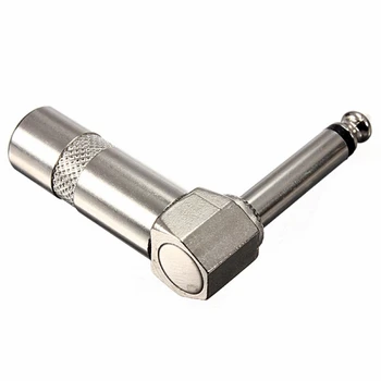 

4pcs Speakers 1/4 Inch L-shape Plug Nickel Plated 6.35mm Jack Right Angle Male Mono Phone Plug Guitar Audio Connector