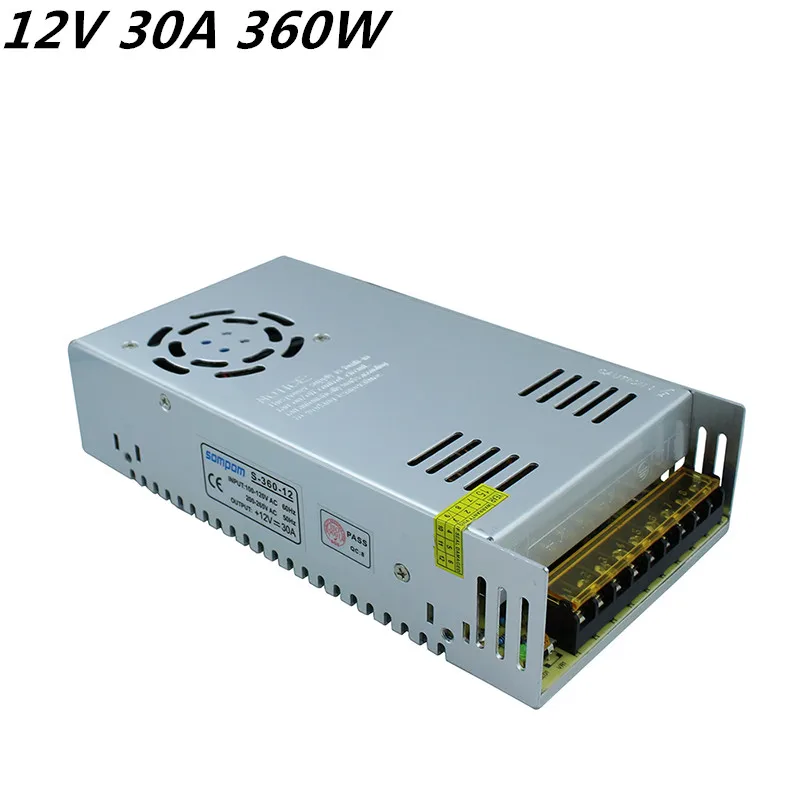 

DC12V 30A 360W Switching led transformer DC Power Supply non-waterproof led driver for 3528/5050 LED strip light block power