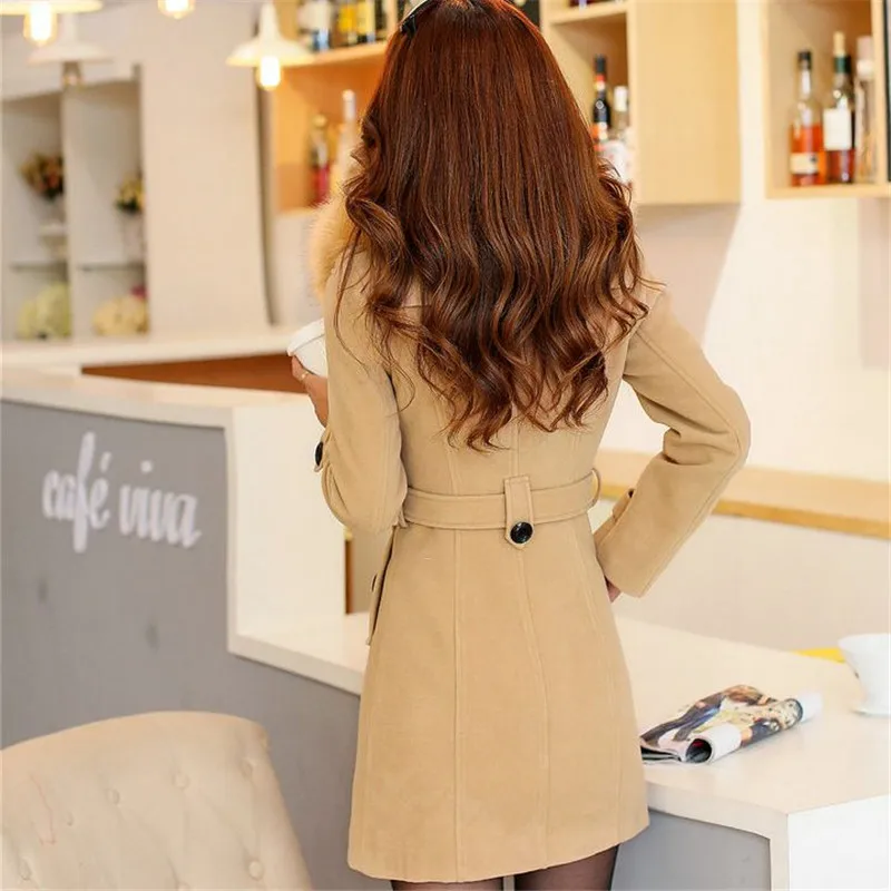 À Nouvelle En Chantiers D'hiver F1433 Hiver White L Grands Femmes Mince black red Élégante Manteau Laine khaki yellow Mode gray Vestes Rice De Femme 5xl Boutonnage Double wqE6wXP