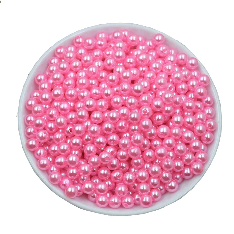 100 шт./упак. 6 мм имитация жемчужных бусин для одежды DIY Швейные аксессуары одежда шляпа сумка ремесла украшение жемчуг цвет круглые бусины - Цвет: Pink