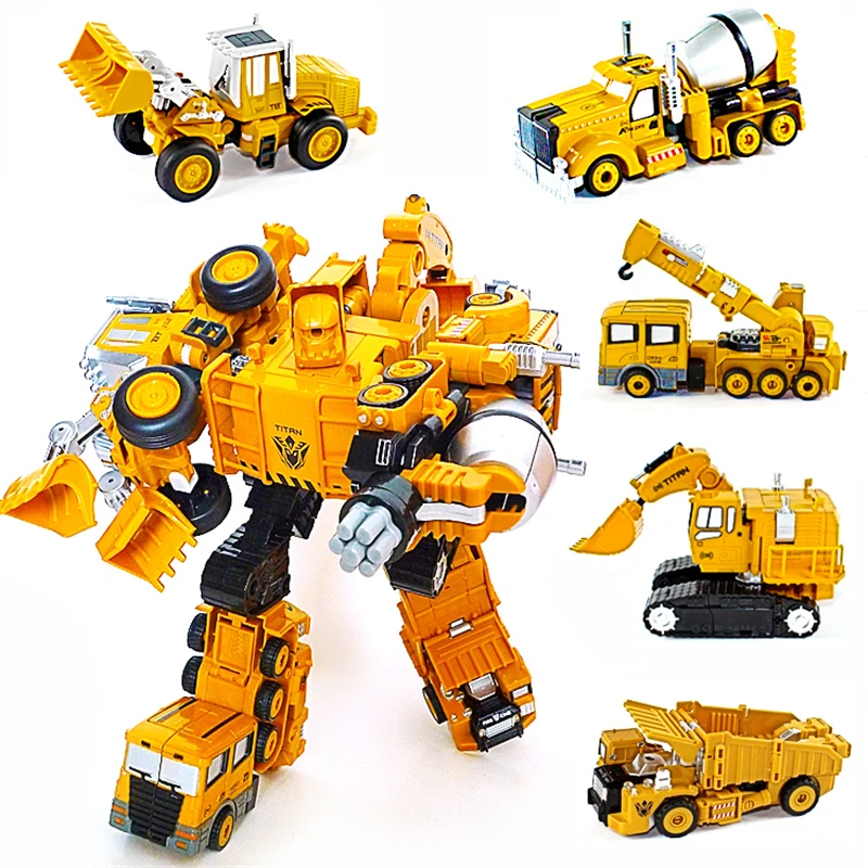

Best Gift Kids Funny 5 in 1 Devastator Transformation Robot Toy Cars Minifigures Action Figure Toys for Children