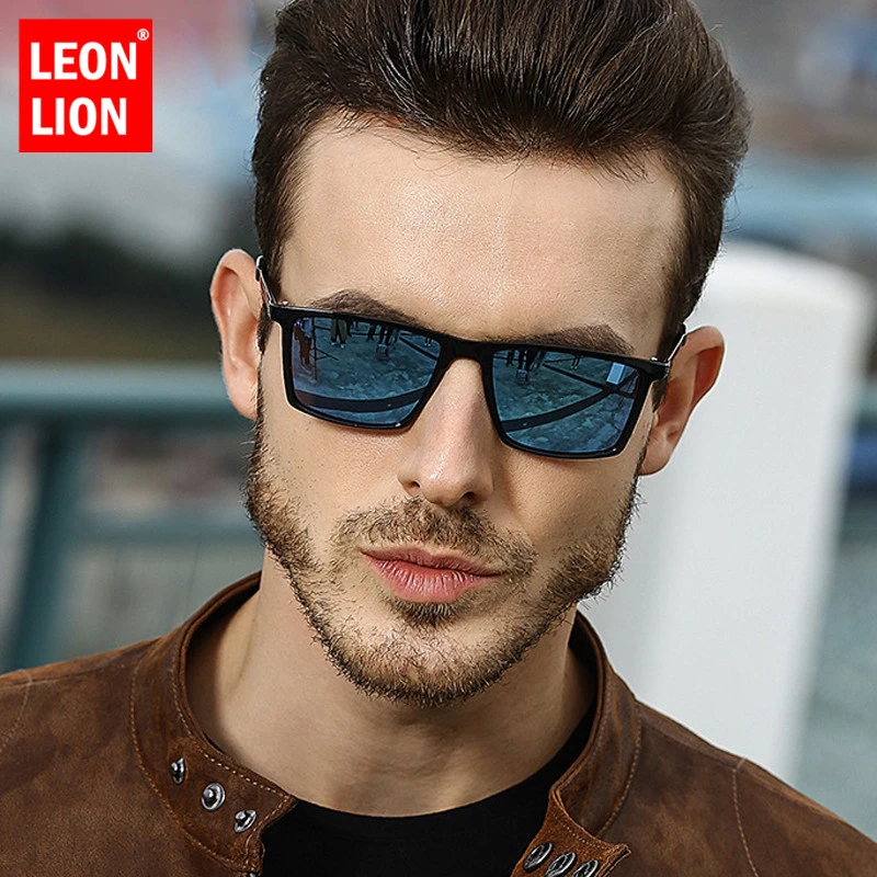 LeonLion gafas De sol polarizadas cuadradas para hombre, lentes De sol polarizadas cuadradas con espejo para Retro, UV400, calidad|De los hombres gafas de - AliExpress