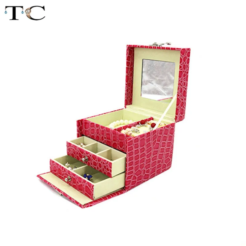 Multi-Function Storage Box Leather Jewelry Box Multi-Layer Large-Capacity Jewelry Organizer Makeup Case Multi-Function Storage Box Leather Jewelry Box Multi-Layer Large-Capacity Jewelry Organizer Makeup Case
