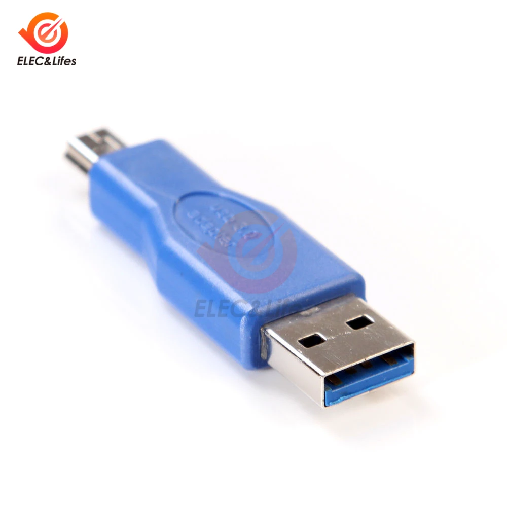 1 шт. Стандартный USB 3,0 адаптер A Male to Mini Male 10 Pin M/M Преобразователь кабельного разъема для передачи данных синий цвет