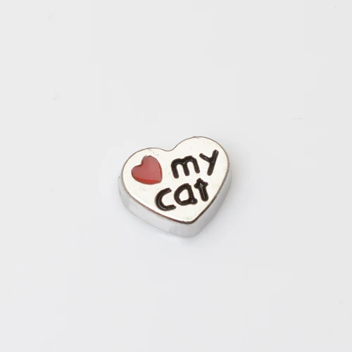 

Love my Cat, Floating charm fit floating charm lockets, FC0289,10PCS/LOT