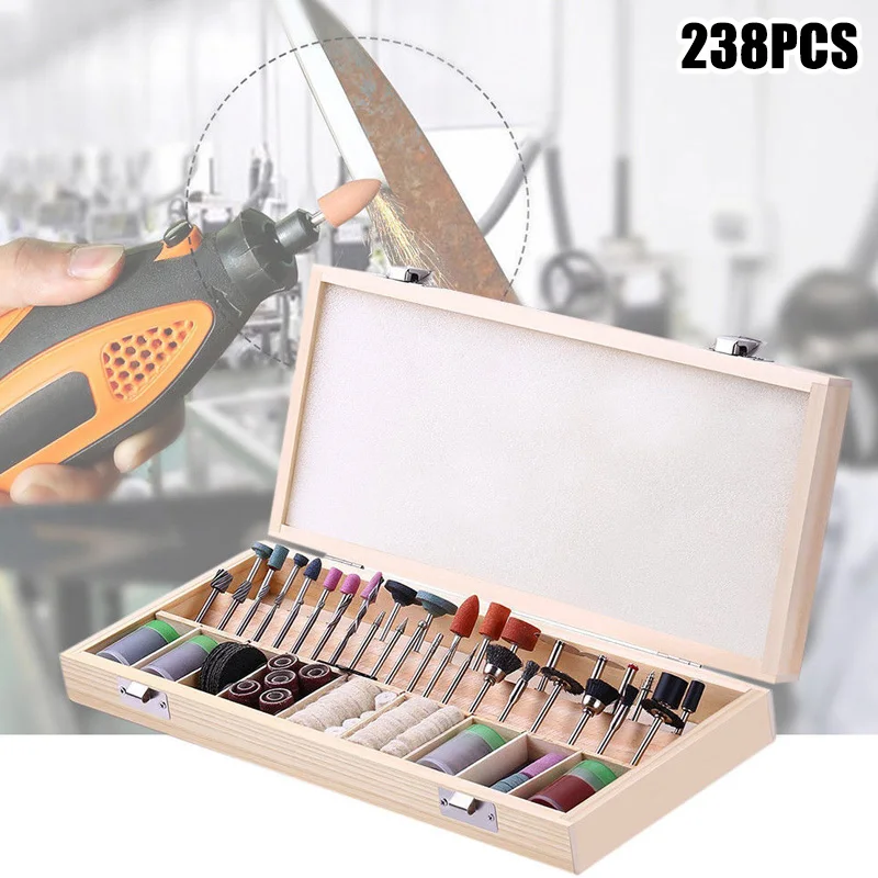 

Newest 238Pcs/Set Dremel Rotary Tools Kit Accessories Grinding Polishing Shank Craft Bits