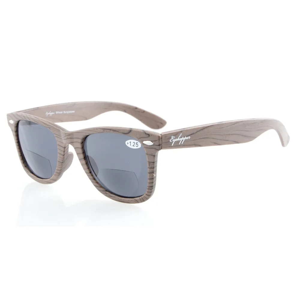 

S003 Eyekepper Bamboo Wood Design Classic Bifocal Sun Readers Bifocal Sunglasses+1.0/1.25/1.5/1.75/2.0/2.25/2.5/3.0