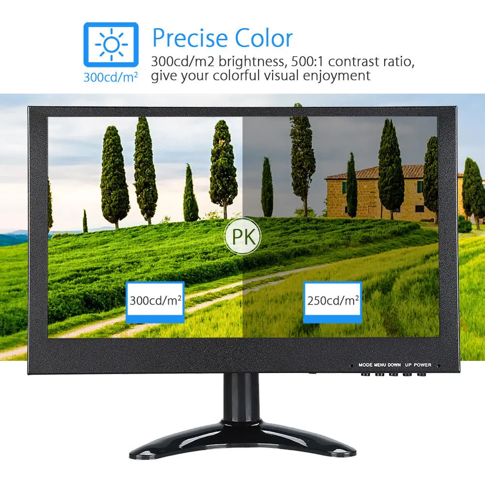 Eyoyo 12 &quotTFT ЖК дисплей Мониторы 1366x768 8wx2 с VGA BNC AV USB Вход встроенный Двойной