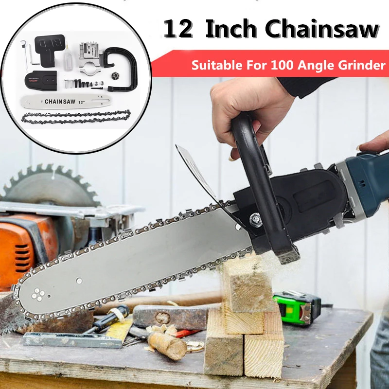 

12 Inch Chainsaw Bracket Changed 100 Electric Angle Grinder M10 Into Chain Saw Woodworking Saw Machine Tool Parts