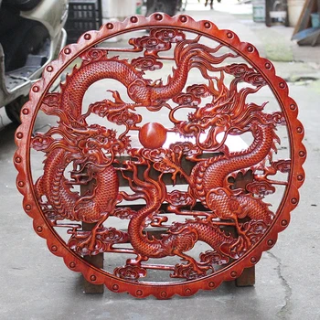 

free shipping!!! Oversized Cheapest 58mm Dragon pattern carving living room solid rosewood wall decoration ornaments gift