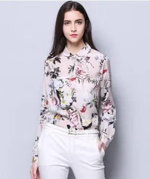 

Printed silk shirt, spring Europe and America brand , long sleeve