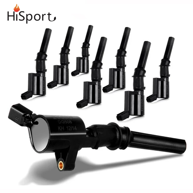 Pack of 8 Curved Boot Ignition Coil for Ford Crown Victoria 4.6L V8