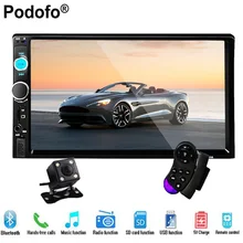 Podofo 2 Дин Радио стерео плеер Bluetooth AUX-IN MP3/FM/USB/пульт дистанционного управления 7 «Сенсорный экран автомобильная аудиосистема с заднего вида Камера
