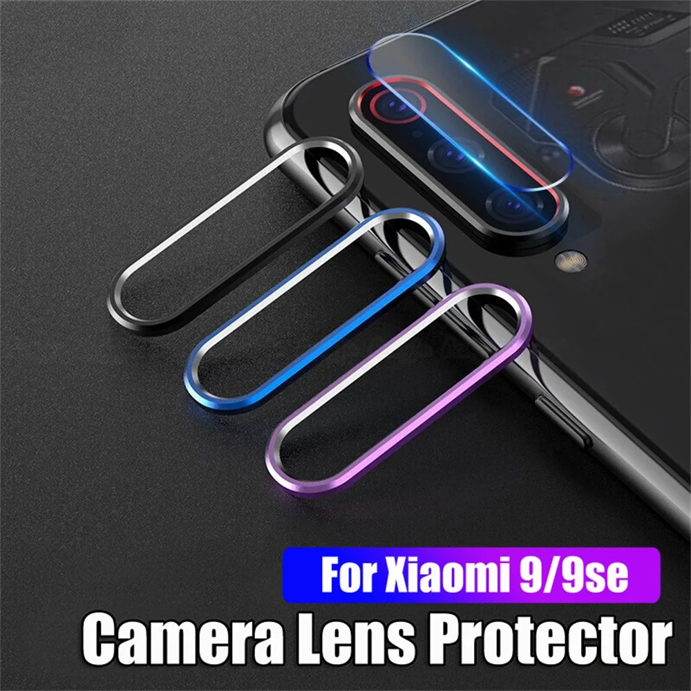 

For Xiaomi Mi9 Mi 9 SE Back Camera Lens Protector Metal Ring Case with Tempered Glass Film For Xiaomi Mi 9 / 9 se