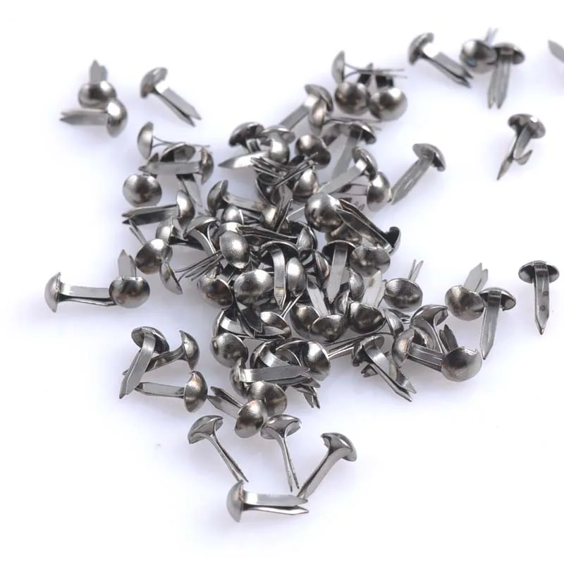 300pcs 5x10mm Mixed Round Metal Brads for Scrapbooking and Shoe Decoration