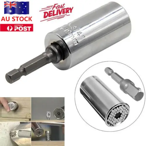  Gator Grip Universal Socket Wrench Power Drill Adapter 2 Piece Set Nut Bolt Tool