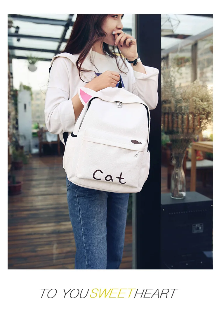 HISUELY Fashion Canvas Backpack Cartoon Rabbit Ears Back pack Women Casual Students School Bags Student Rucksack Collenge Style best stylish backpacks for college