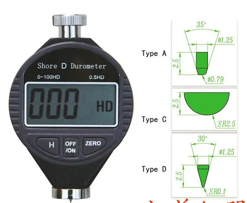 Твердомер Датчик высокого качества LX-A/LX-C/LX-D цифровой склероскоп Шора shore A C D