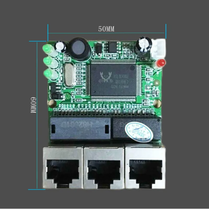 OEM производитель компания напрямую от производителя чипа Realtek RTL8306E мини-10/100 Мбит/с rj45 lan 3 порта коммутатора ethernet WiFi модуль печатной платы