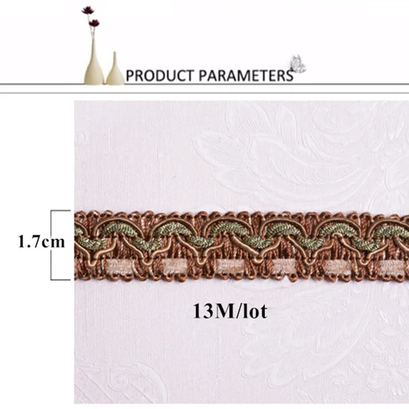 Qgvish 13 м/лот 1,7 см широкий занавес Кружева Планки пояса ленты DIY шитье диван сценическая скатерть одежда край стула кружевная отделка декор