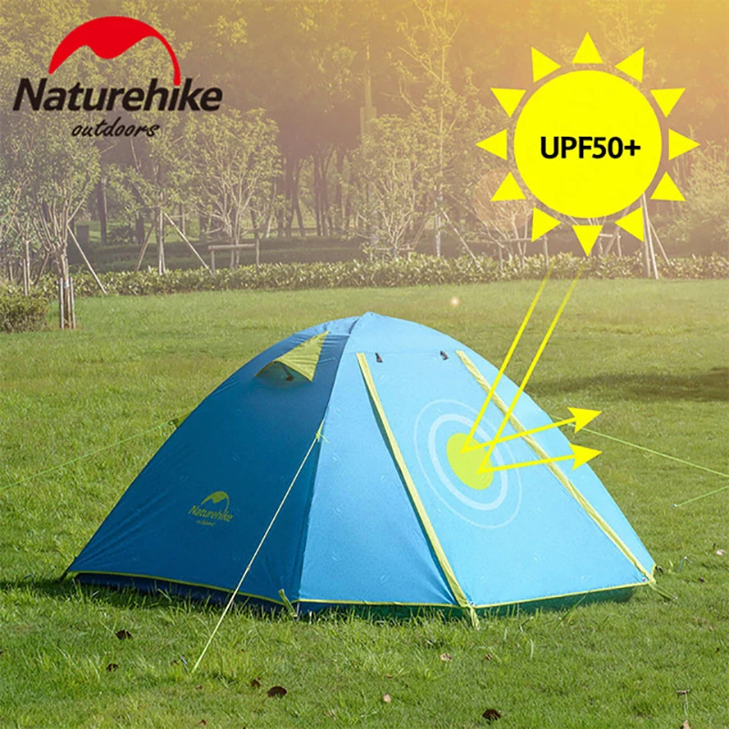 Naturehike палатка серии P Классическая палатка 2 3 4 человек алюминиевый полюс полиэстер ткань туристическая палатка Famliy палатка NH15Z003-P
