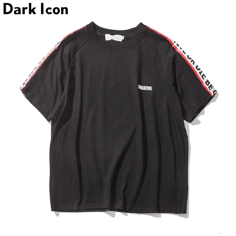 Мужская футболка с коротким рукавом DARK ICON Be Creative or Die on Sleeve летняя уличная одежда в