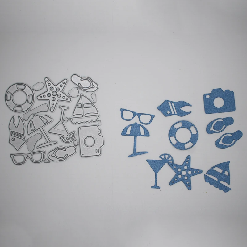 

Summer Beach equipment new Metal Cutting Dies for decor card DIY Scrapbooking Embossing stencil Paper Craft Album template Dies