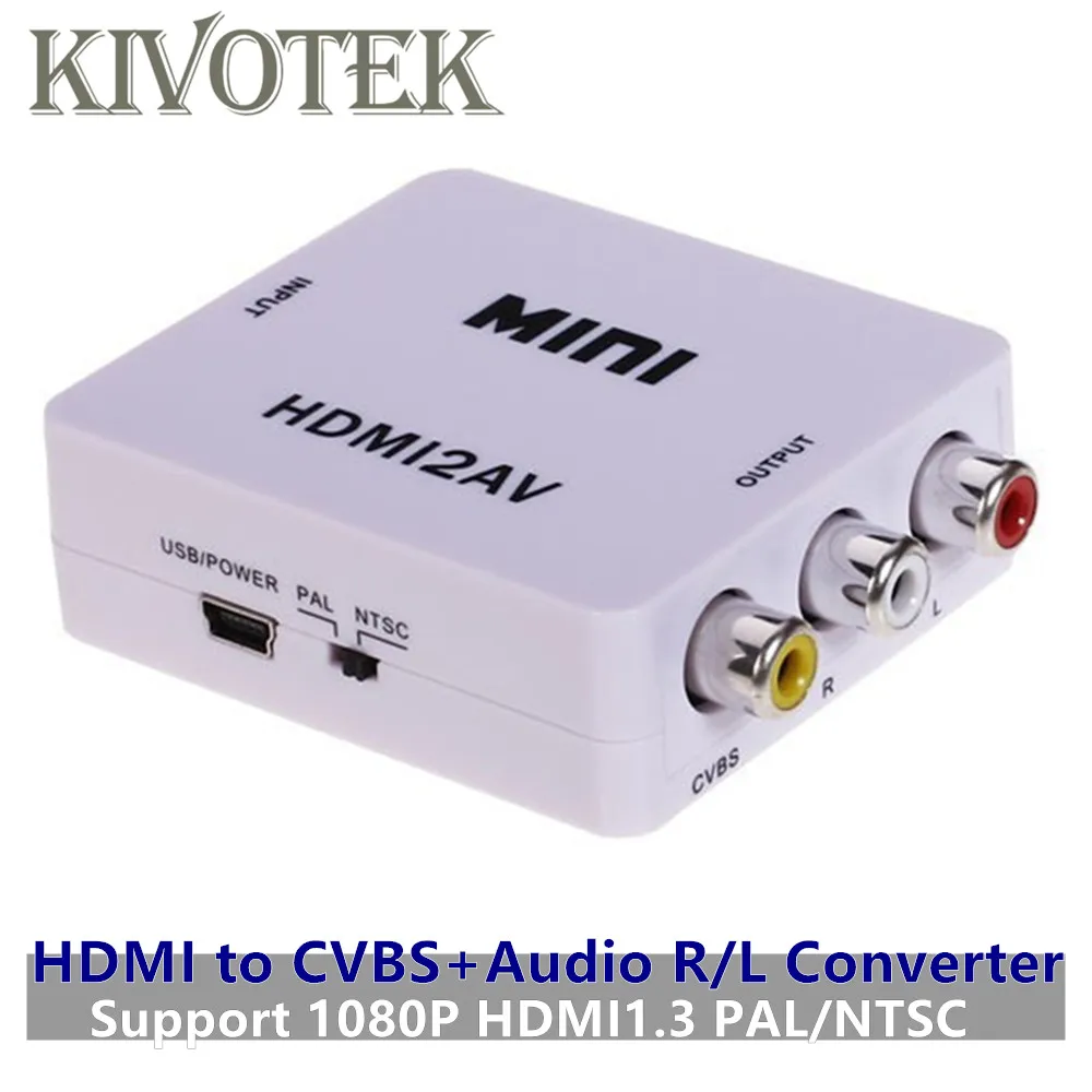 HD1080P HDMI to RCA AV/CVBS/AudioL/R Video Converter Adapter NTSC PAL CVBS AudioR/L Female Connector For DVD PC TV Free Shipping |