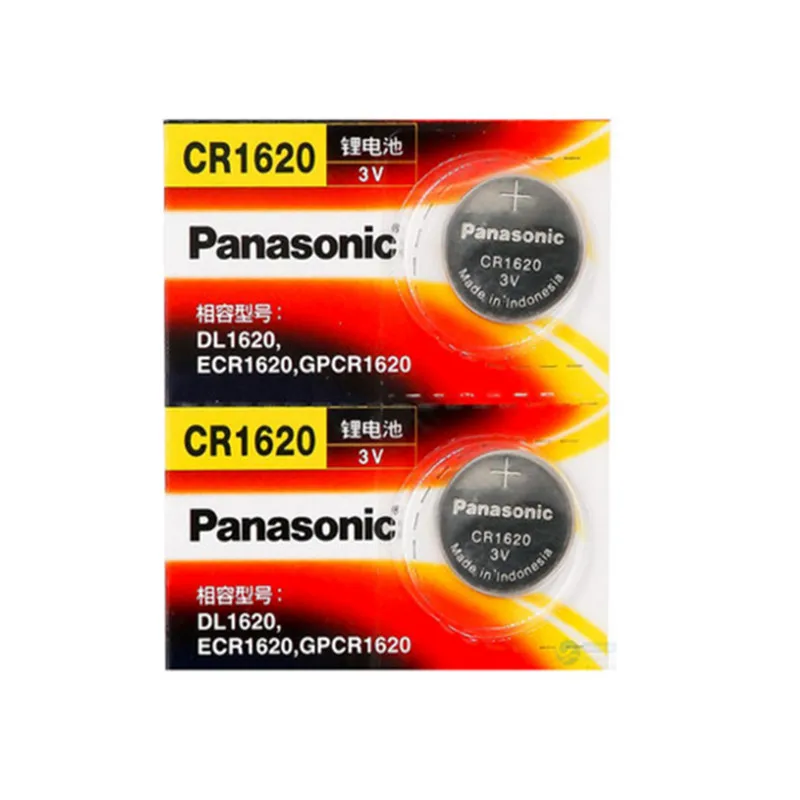 

2x Panasonic CR1620 Button Cell Coin Batteries CR1620 Car Remote Control Electric Alarm 3V Lithium Battery
