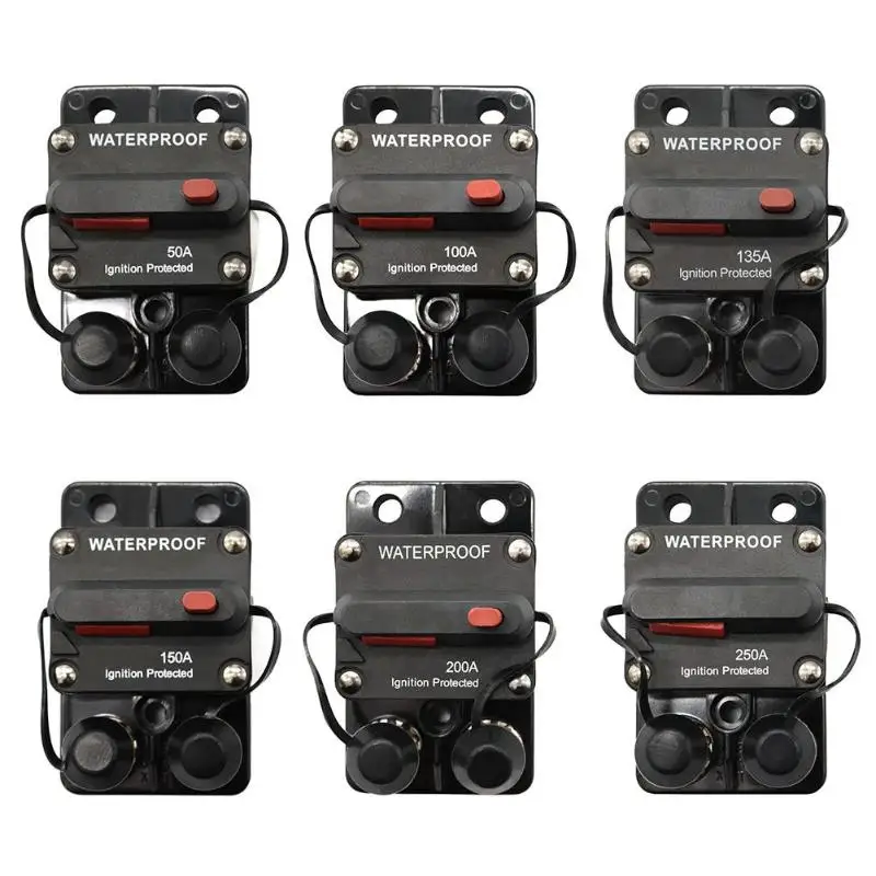 

In-line Power Manual Reset Circuit Breaker Waterproof Car Marine Stereo Audio Fuse for Car Marine Car Accessories