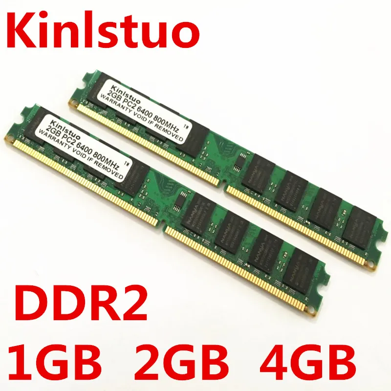 Kinlstuo الجملة جديد مختومة DDR2 800/PC2 6400 1 جيجابايت 2 جيجابايت 4 جيجابايت سطح المكتب RAM الذاكرة متوافق مع DDR 2 667 ميجا هرتز/533 ميجا هرتز في الأسهم