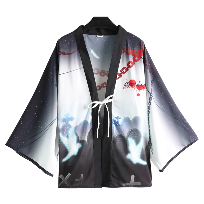 

Japanese Men Women Fashion Casual Kimono Yukata Anime Angels of Death Rachel Gardner Ray Cloak Haori Cosplay Costume