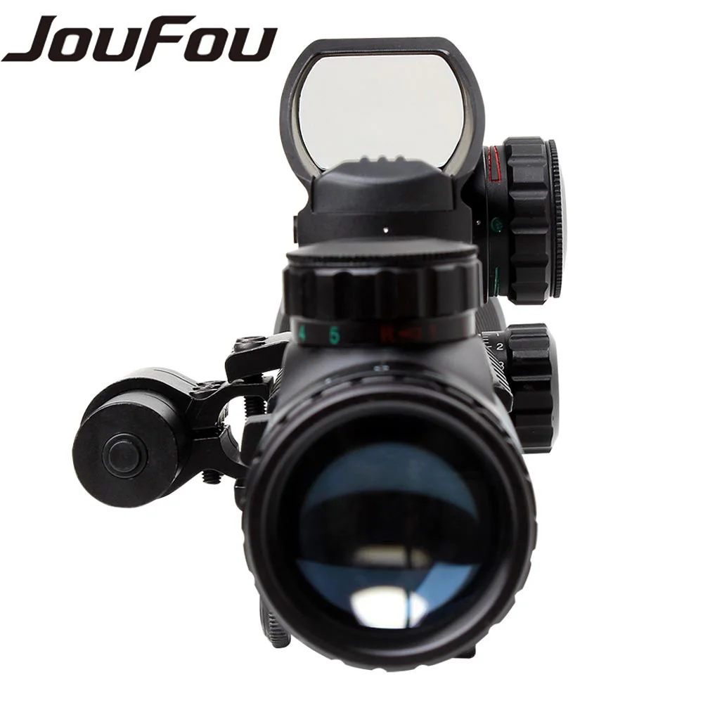 Ohhunt 4 12X50 Hunting Illuminated font b Rangefinder b font Rifle Scope Holographic 4 Reticle Sights
