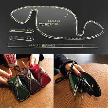 

1 Set DIY Acrylic Stencil Leather Template Handmade Leathercraft Sewing Pattern Tools Accessory Car Keyring 7*15*5.5cm